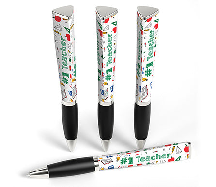 #1 Teacher - White Barrel Pen