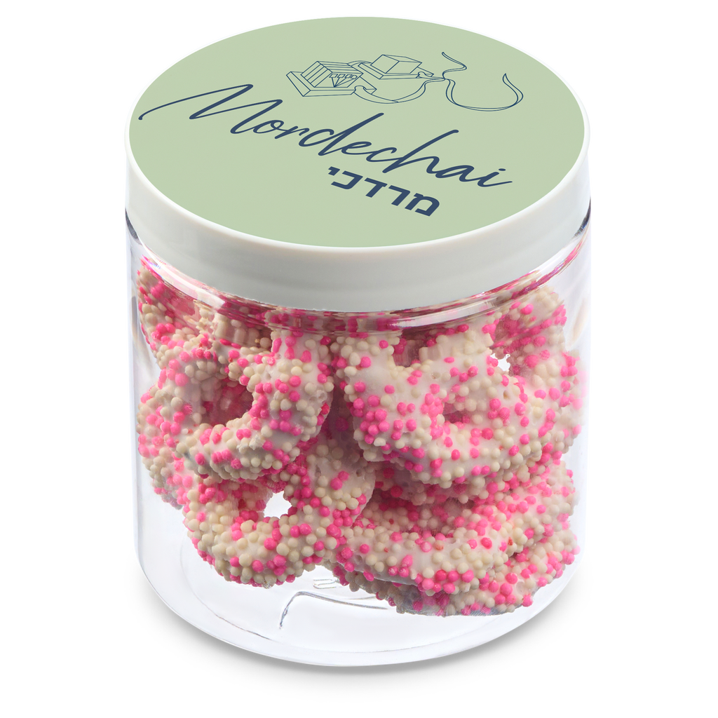 8 oz Jar of Chocolate Covered Mini Pretzels