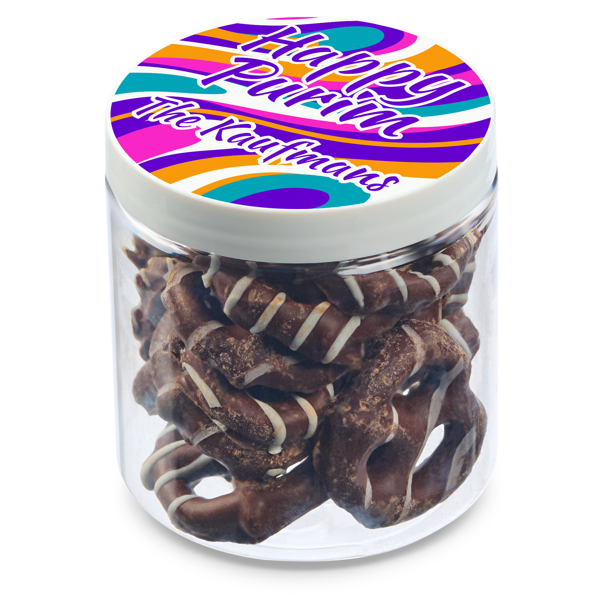 8 oz Jar of Chocolate Covered Mini Pretzels