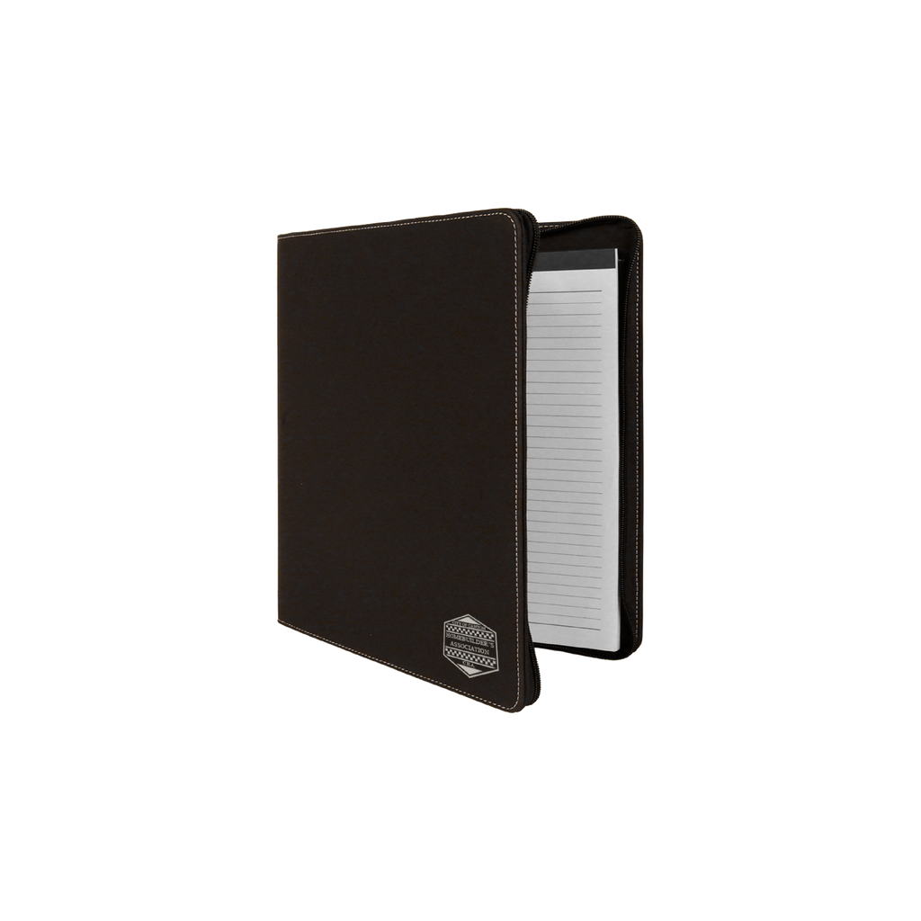 Zipper Laserable Leatherette Portfolio with Notepad