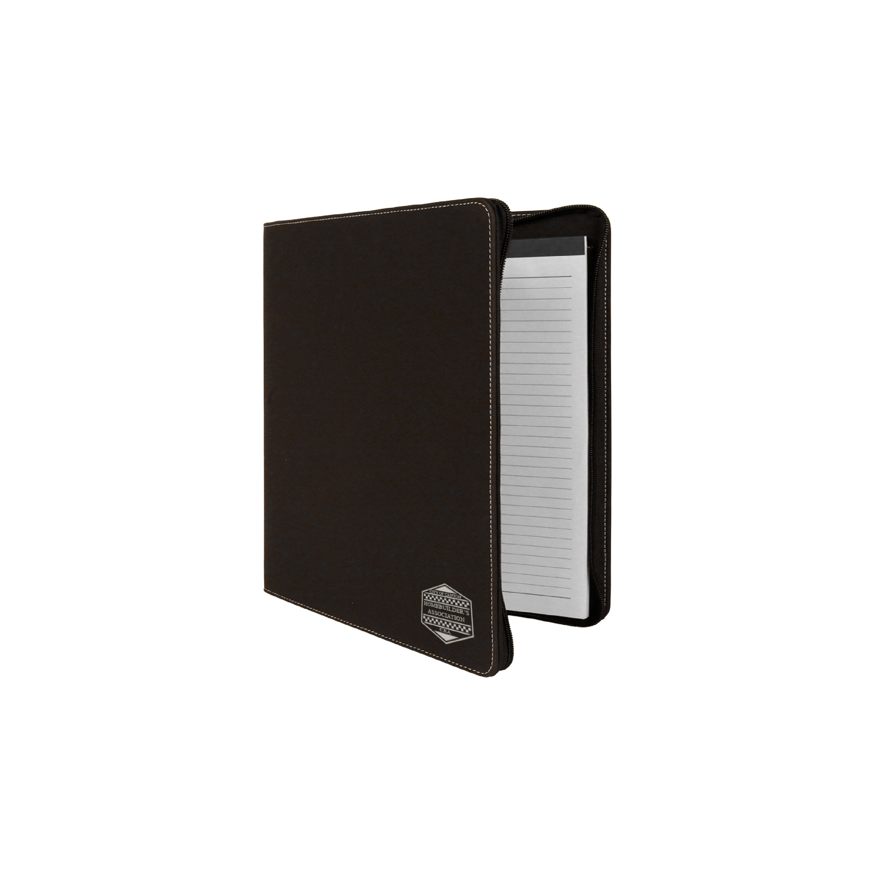 Zipper Laserable Leatherette Portfolio with Notepad