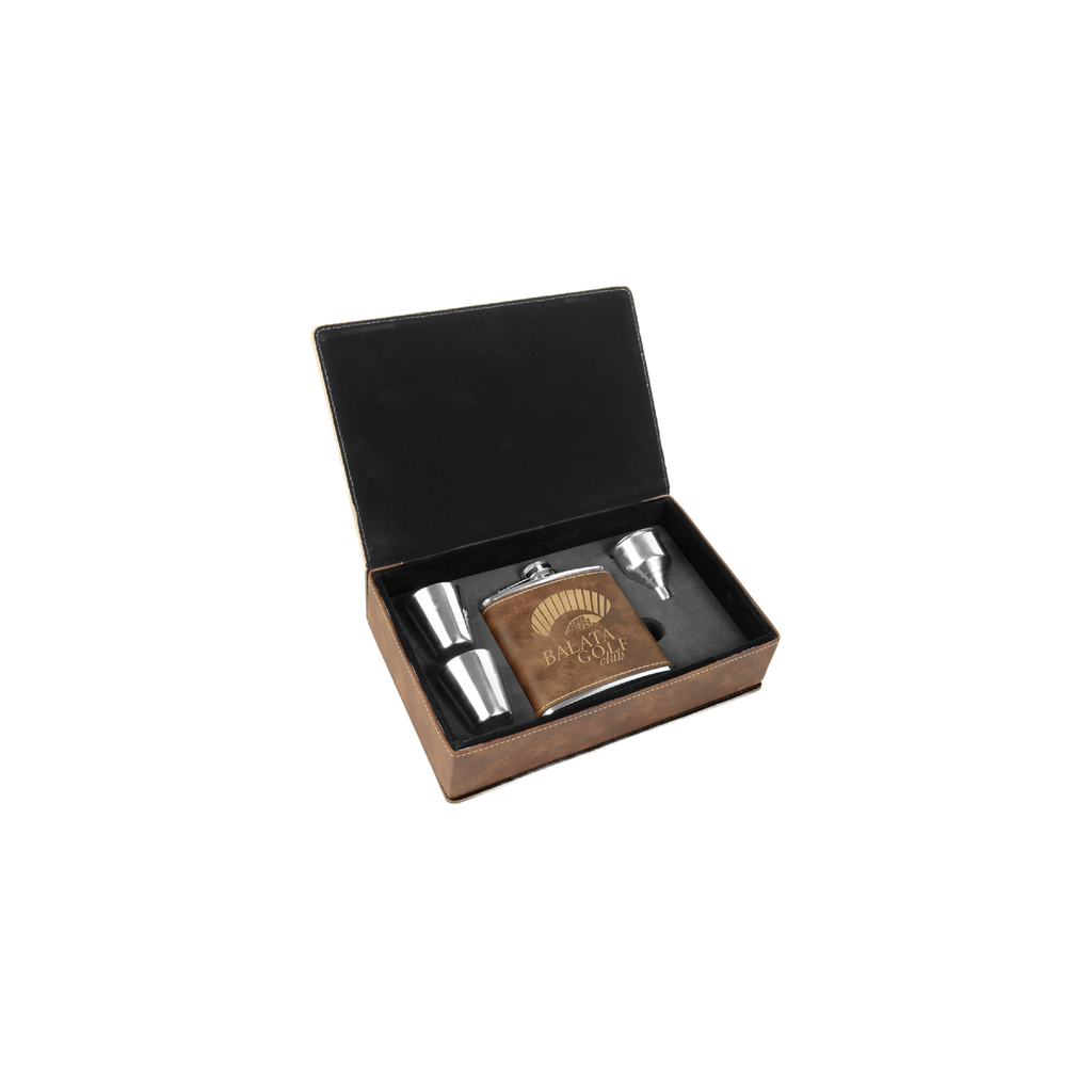 6 oz. Leatherette Flask Gift Set