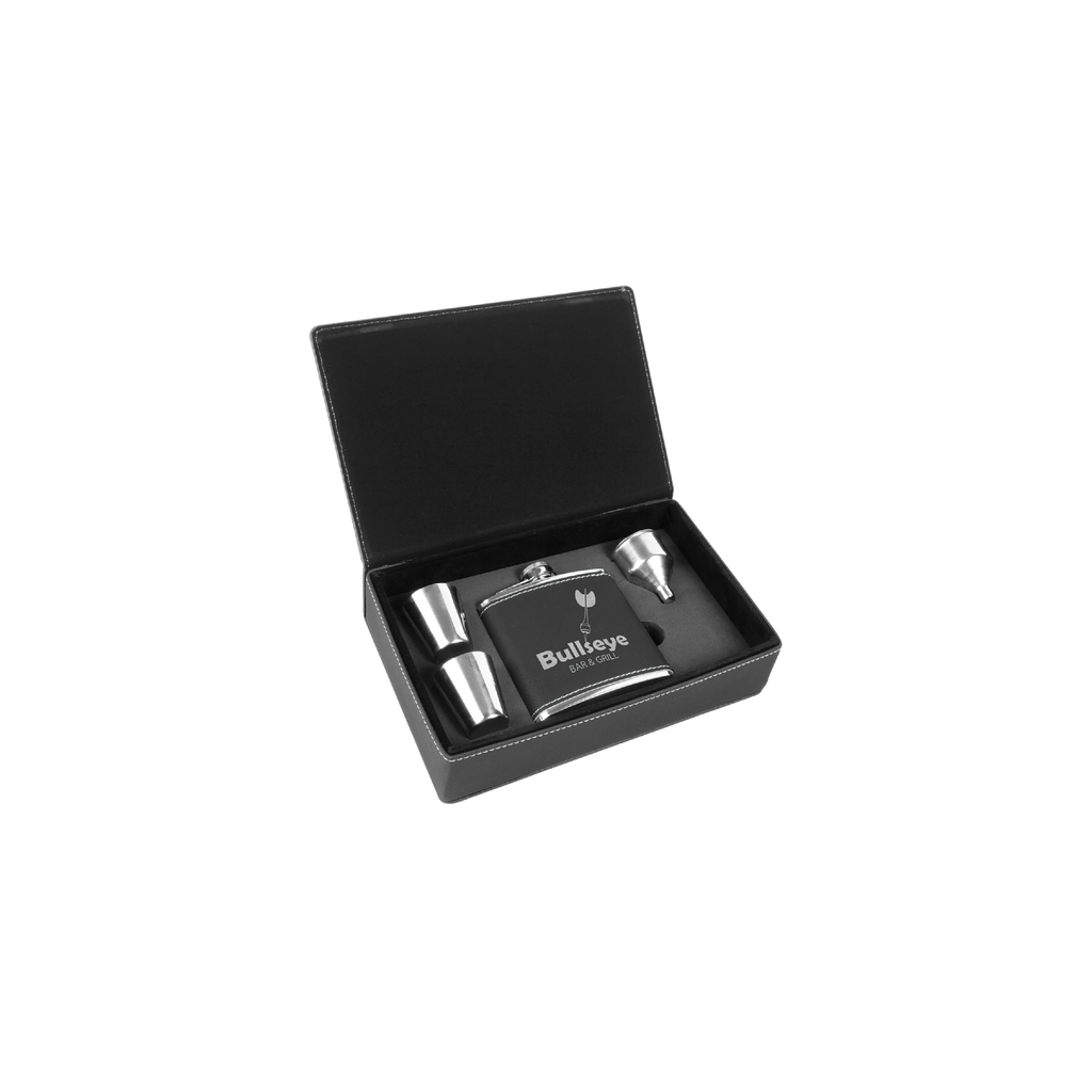 6 oz. Leatherette Flask Gift Set