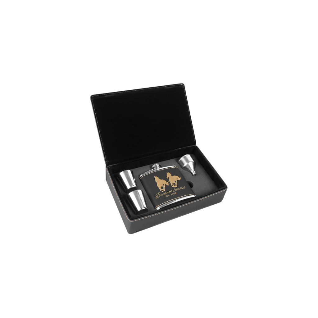 6 oz. Leatherette Flask Gift Set