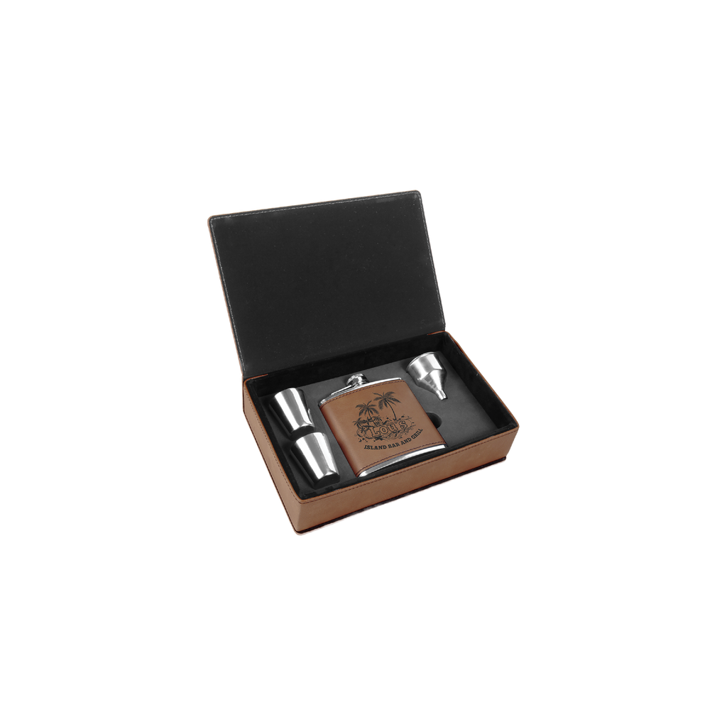 6 oz. Leatherette Flask Gift Set