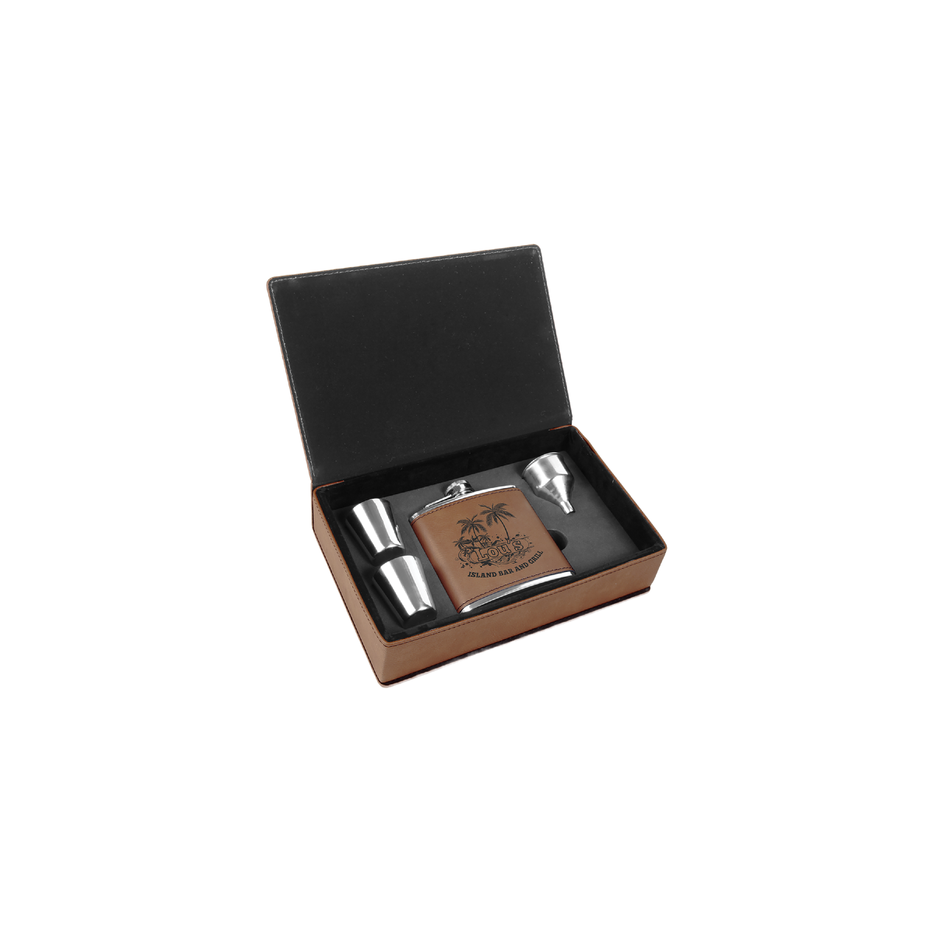 6 oz. Leatherette Flask Gift Set