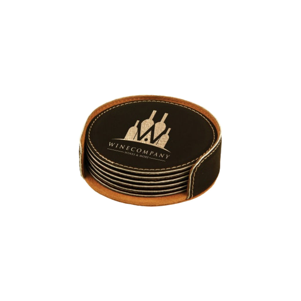 Leatherette 6-Coaster Set