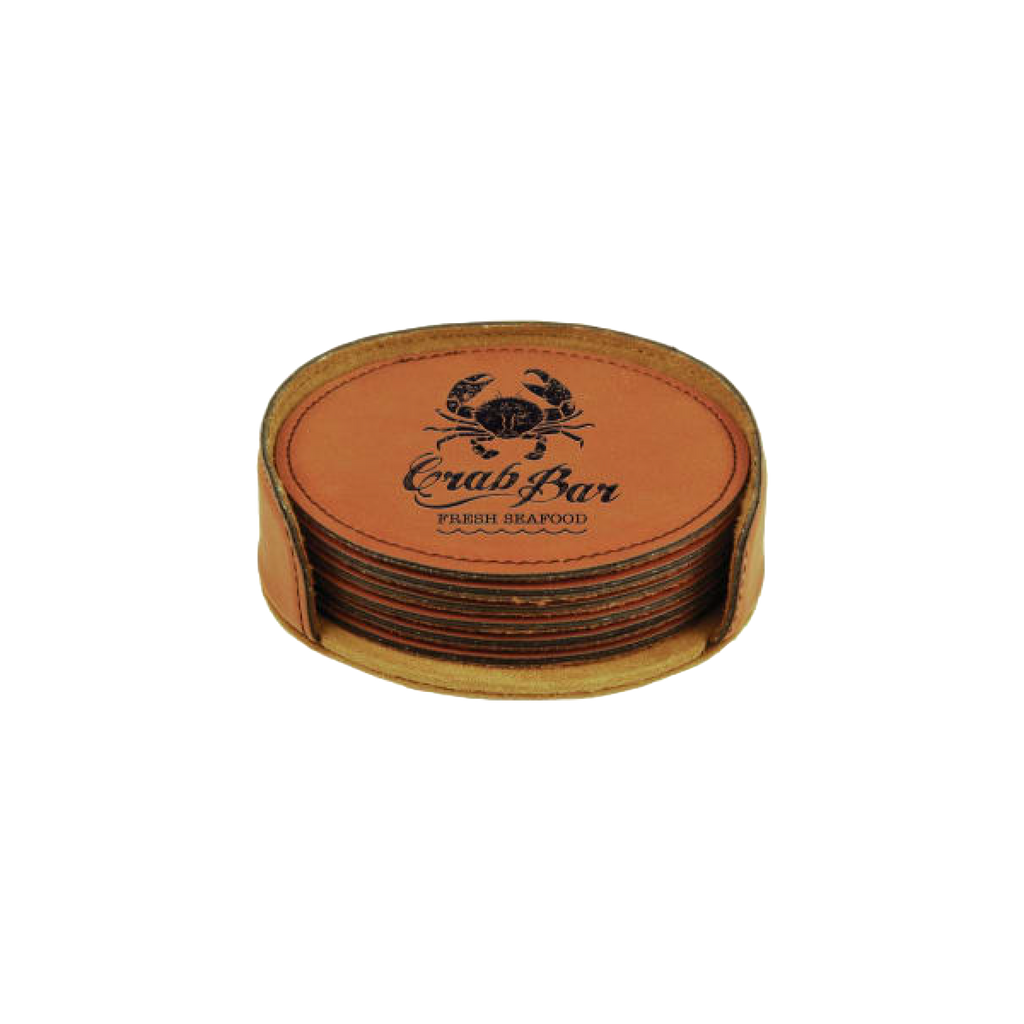 Leatherette 6-Coaster Set
