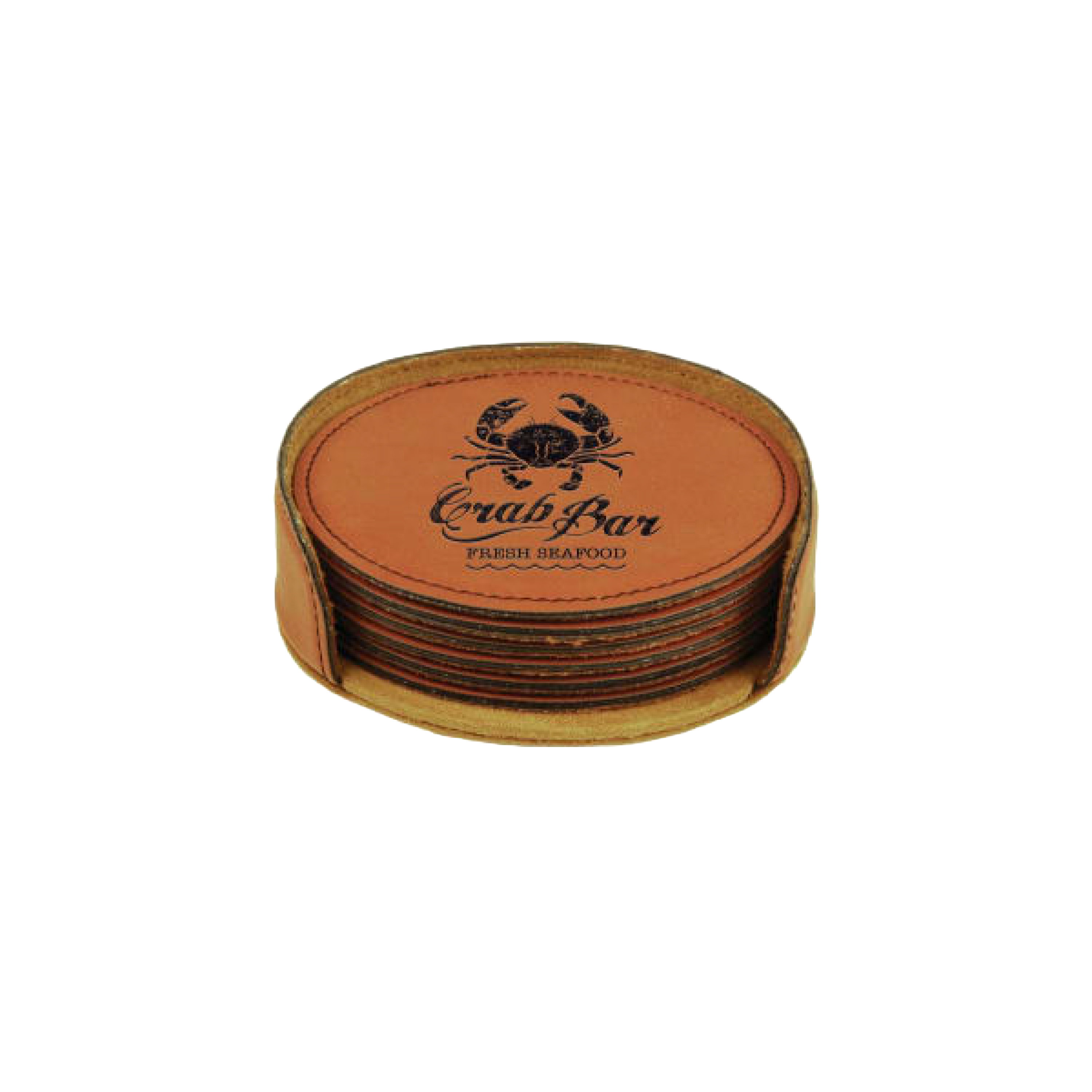 Leatherette 6-Coaster Set