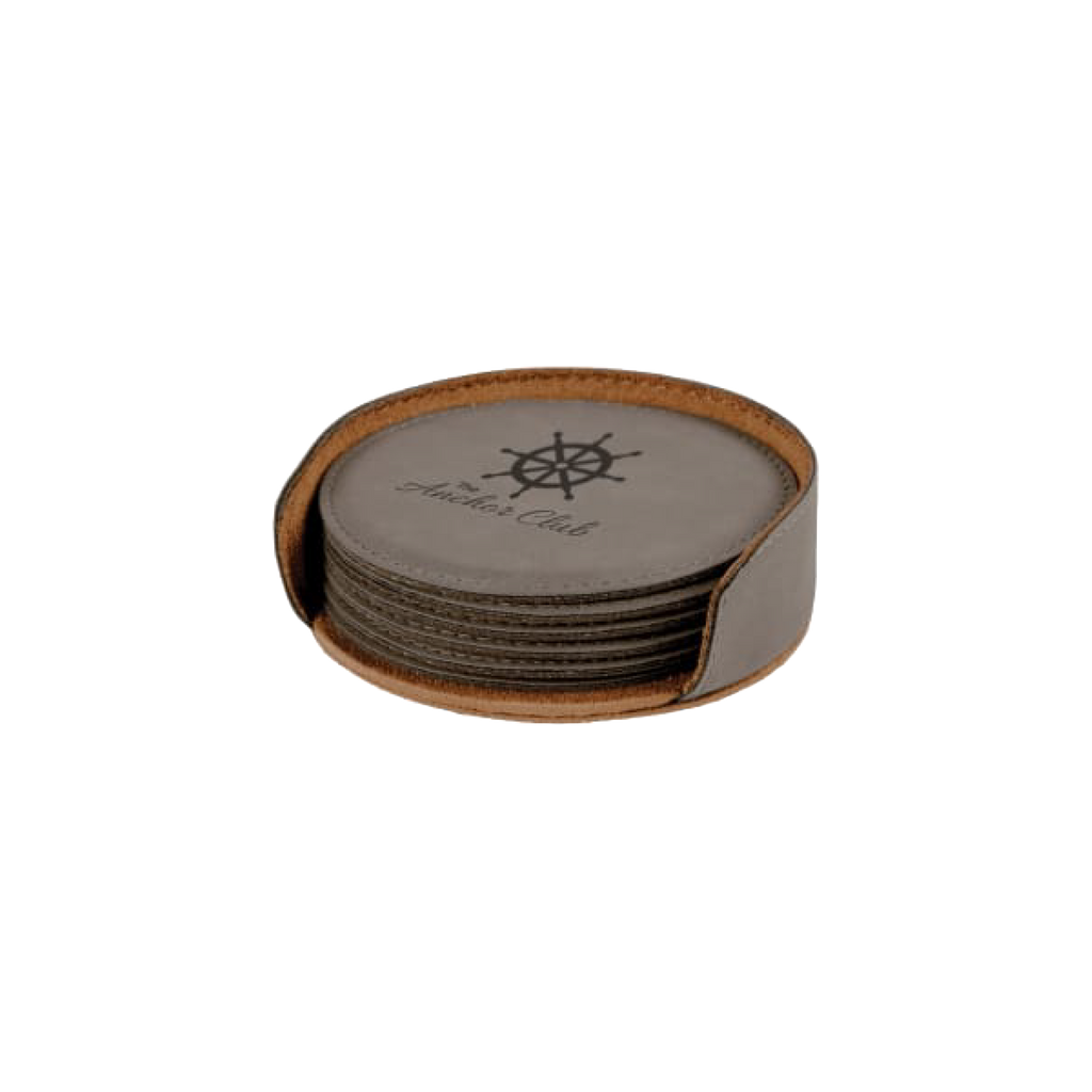 Leatherette 6-Coaster Set