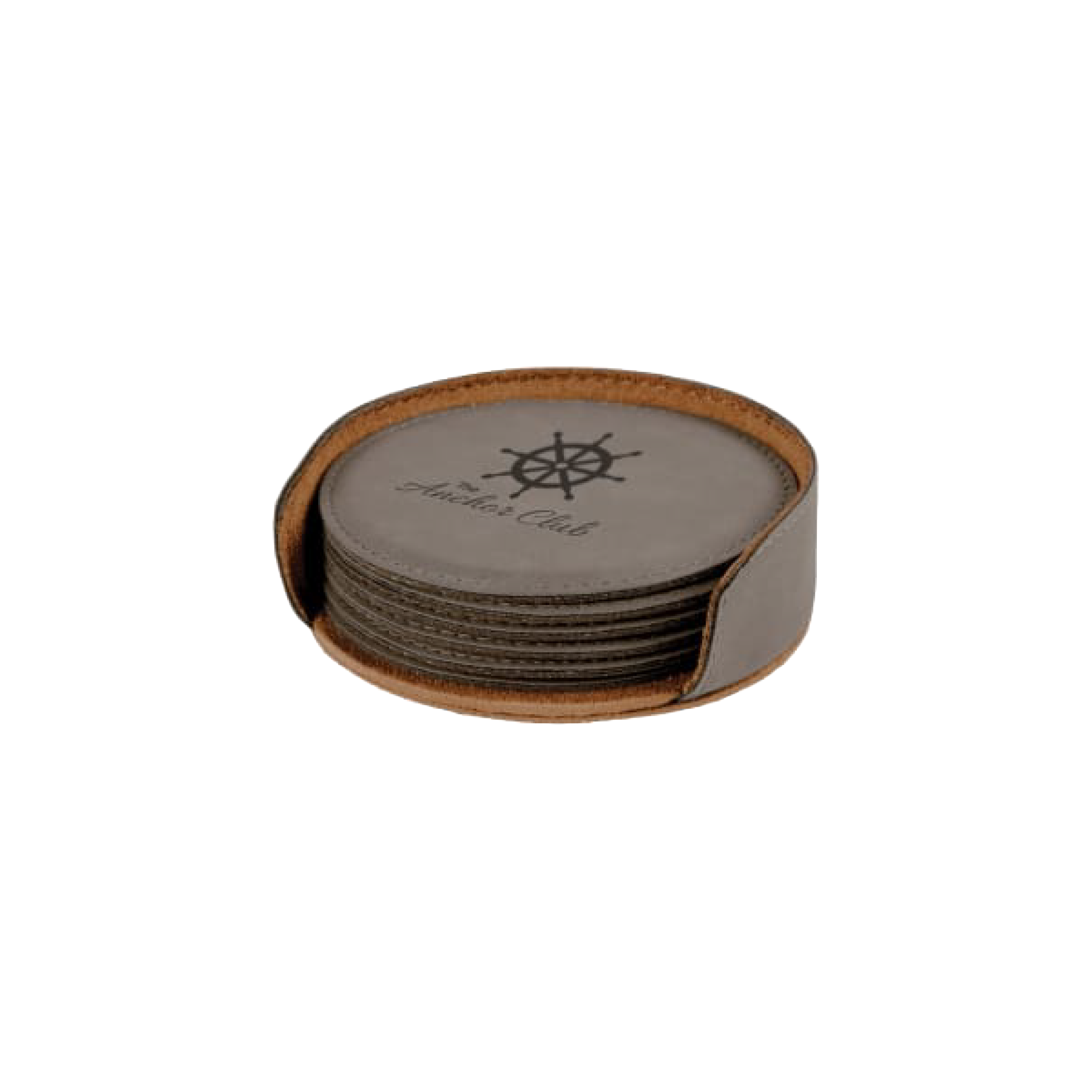 Leatherette 6-Coaster Set