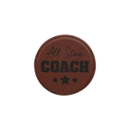 4" Round Laserable Leatherette Coaster