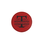 4" Round Bamboo Laserable Leatherette Coaster