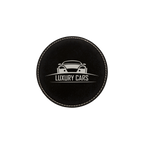 4" Round Bamboo Laserable Leatherette Coaster