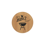 4" Round Bamboo Laserable Leatherette Coaster