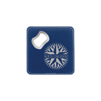 4" x 4" Square Bamboo Laserable Leatherette Coaster with Bottle Opener