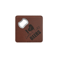 4" x 4" Square Laserable Leatherette Bottle Opener Coaster