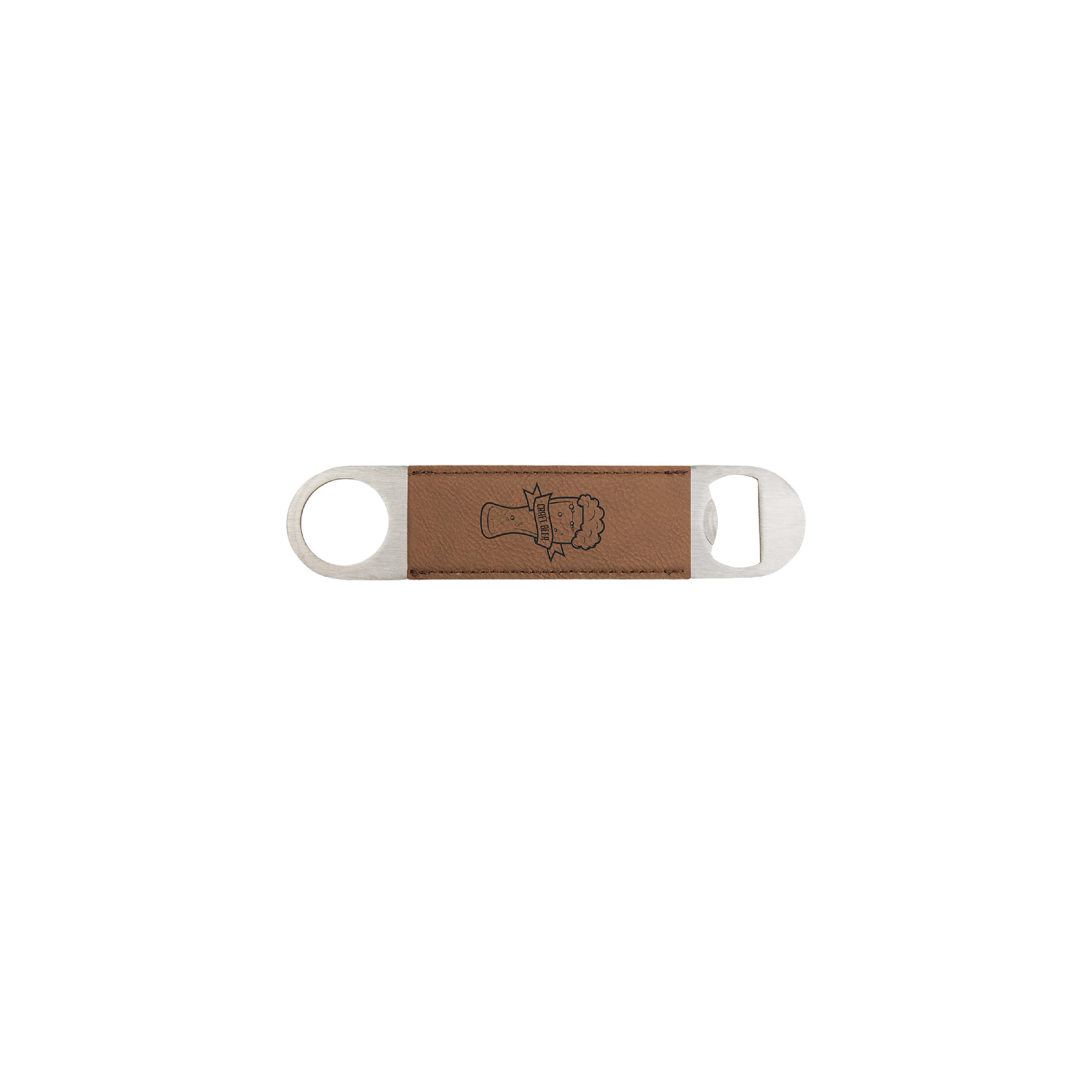 1 1/2" x 7" Bamboo Laserable Leatherette Bottle Opener