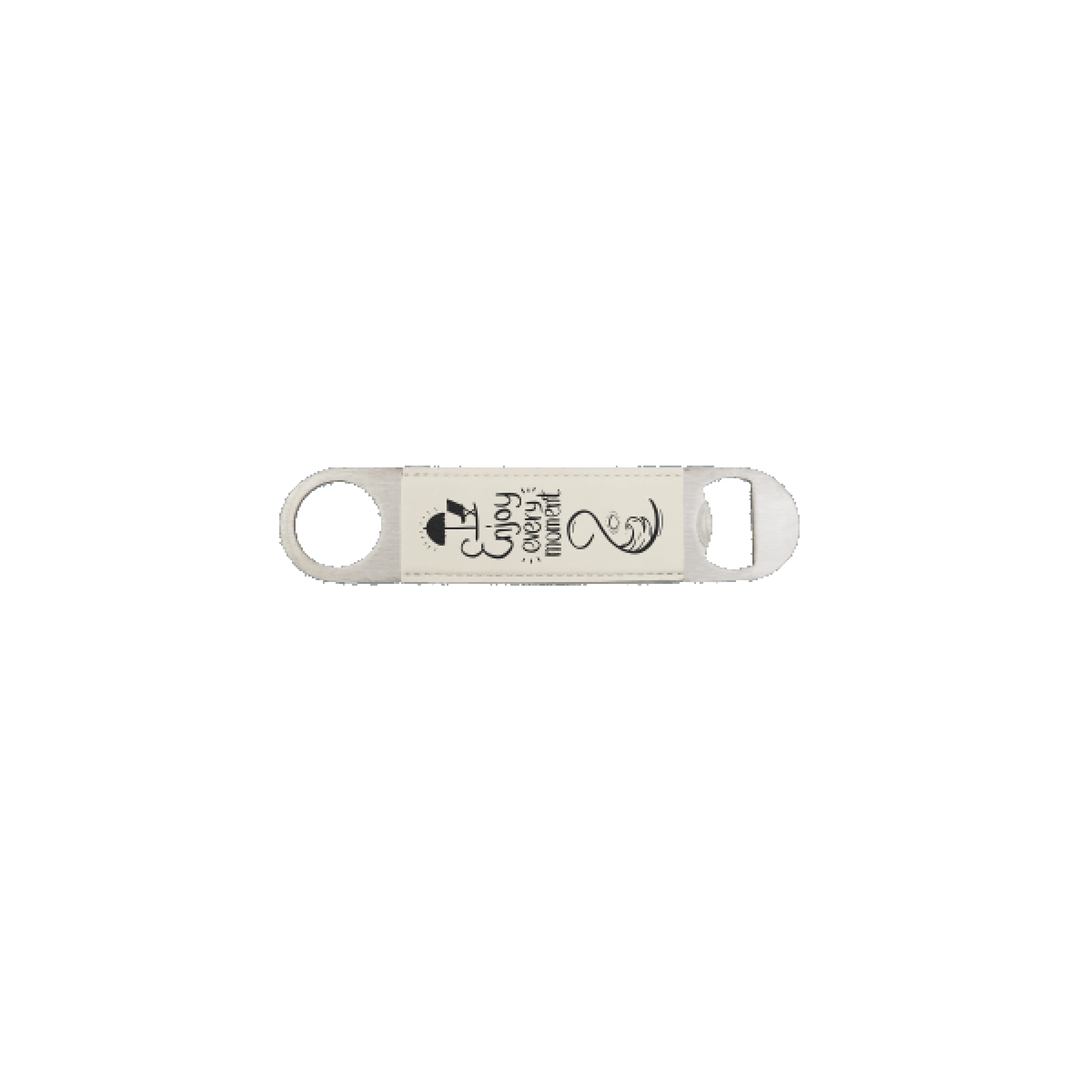 1 1/2" x 7" Bamboo Laserable Leatherette Bottle Opener