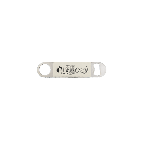 1 1/2" x 7" Bamboo Laserable Leatherette Bottle Opener