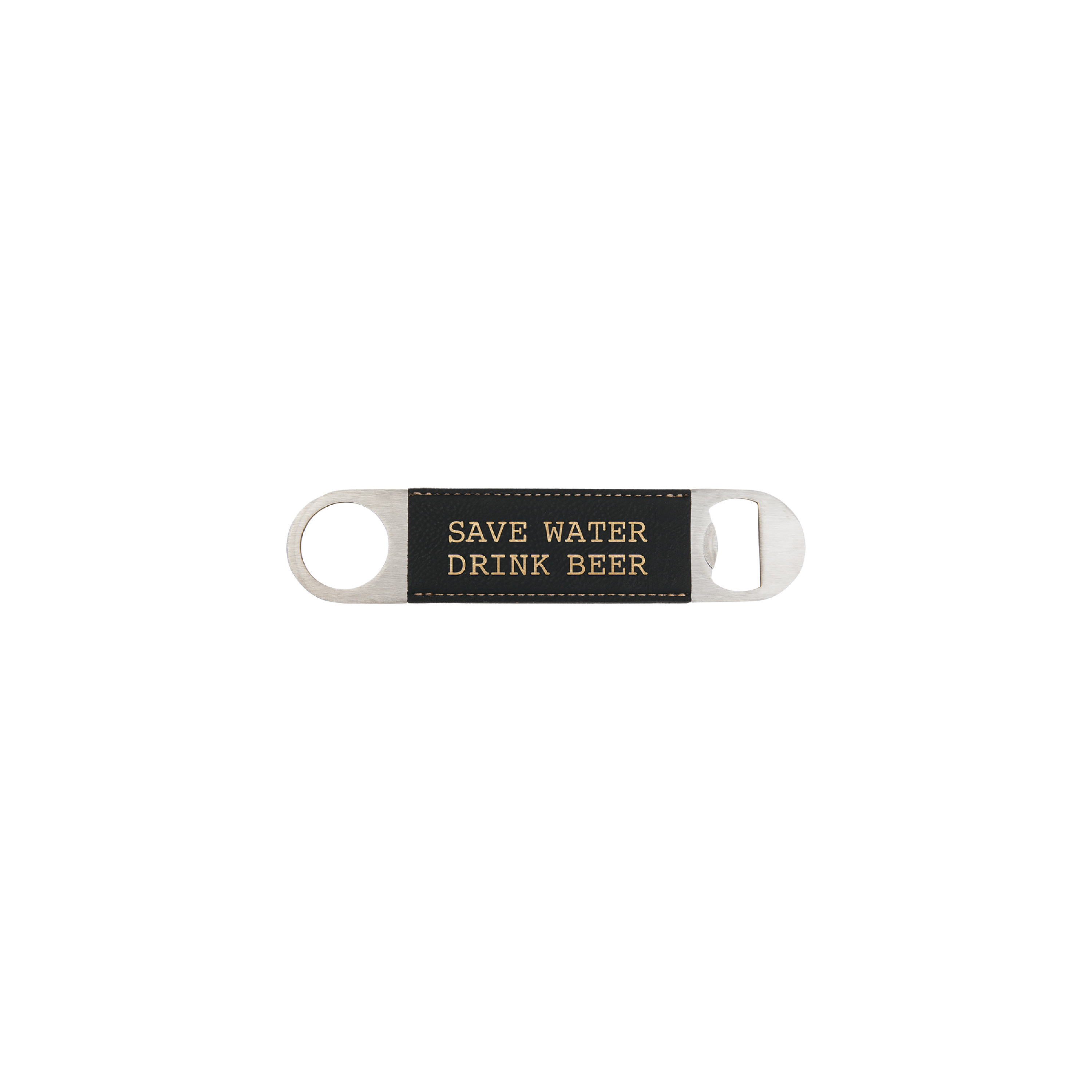 1 1/2" x 7" Bamboo Laserable Leatherette Bottle Opener