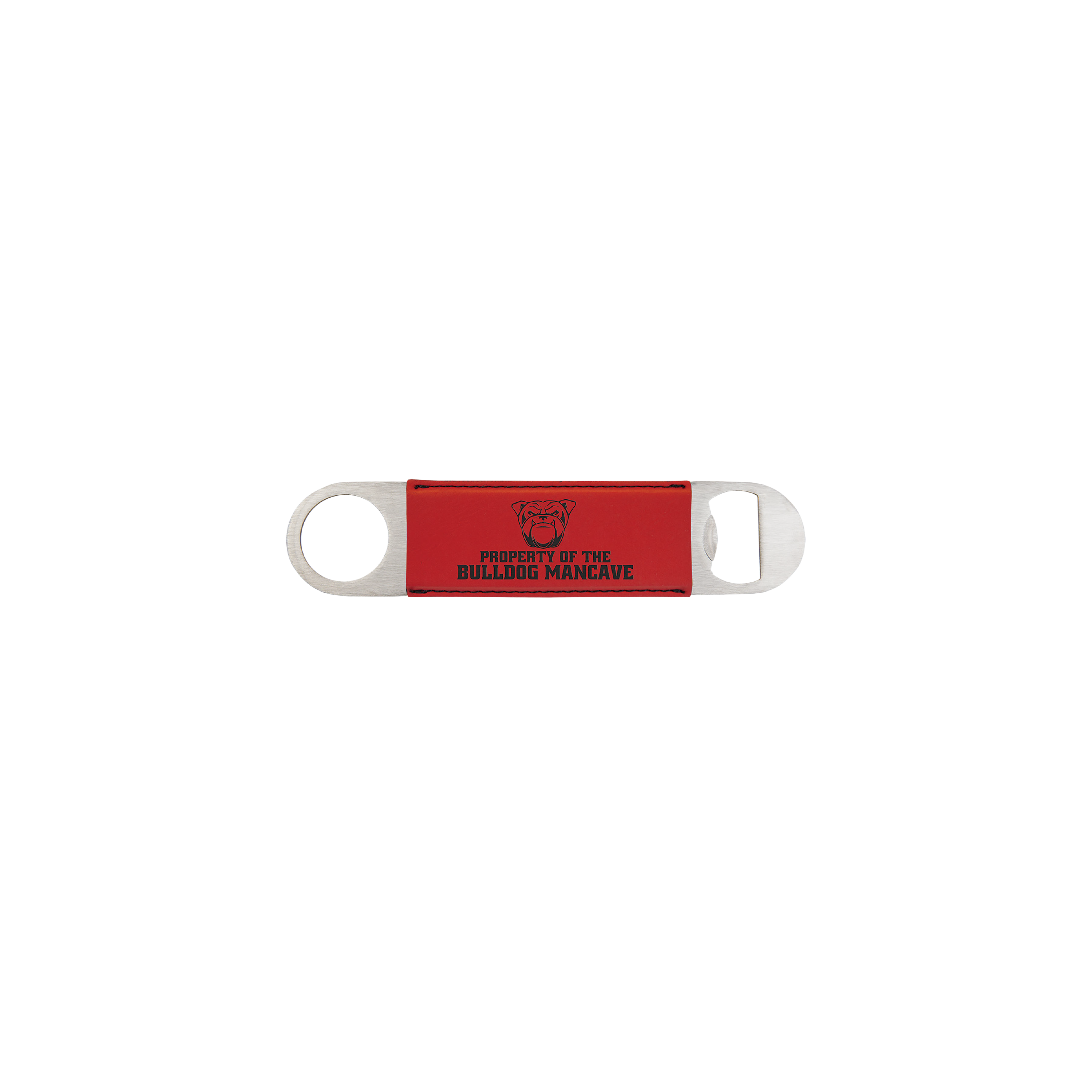 1 1/2" x 7" Bamboo Laserable Leatherette Bottle Opener