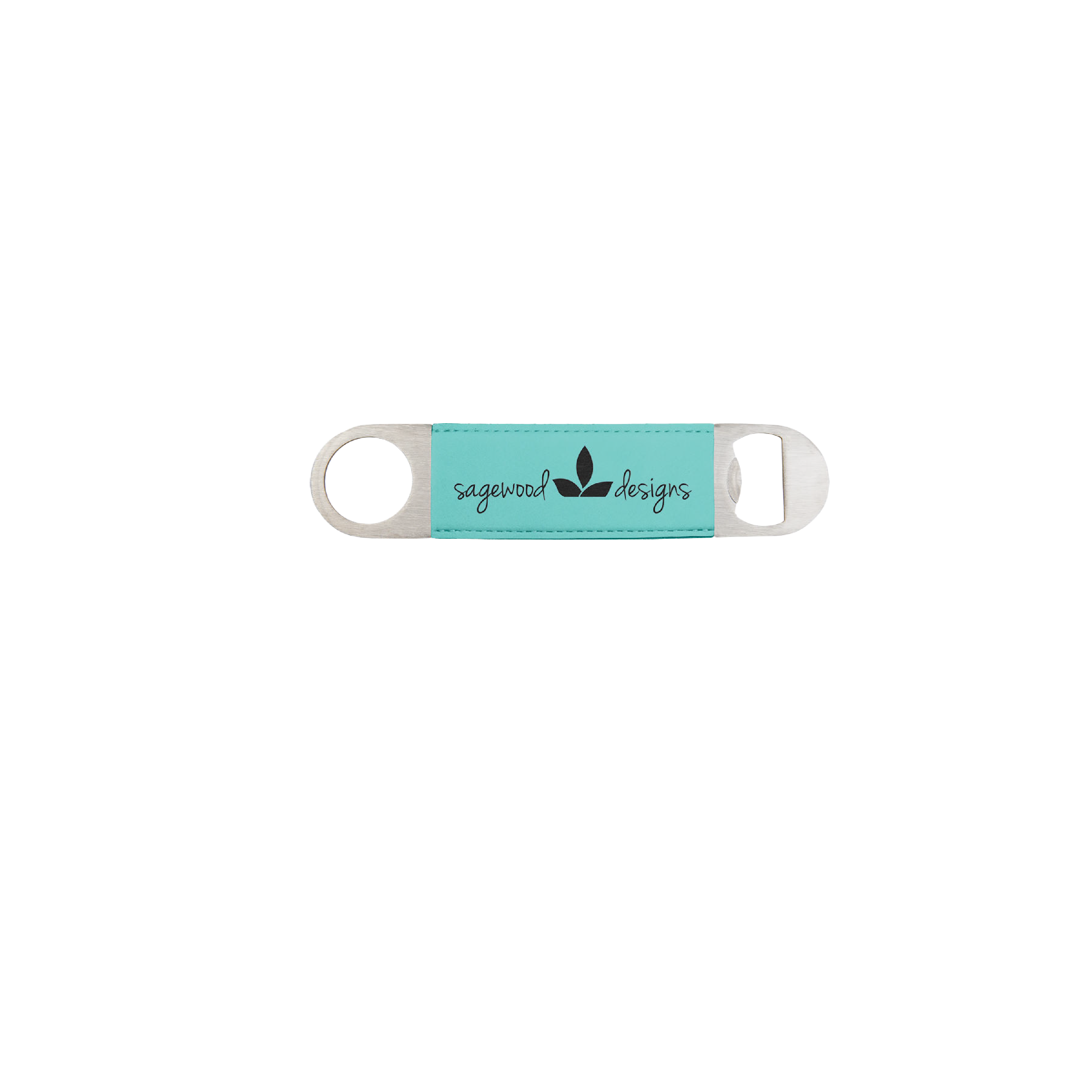 1 1/2" x 7" Bamboo Laserable Leatherette Bottle Opener