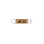 1 1/2" x 7" Bamboo Laserable Leatherette Bottle Opener