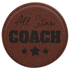 4" Round Laserable Leatherette Coaster