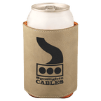 3 3/4" Bamboo Laserable Leatherette Beverage Holder