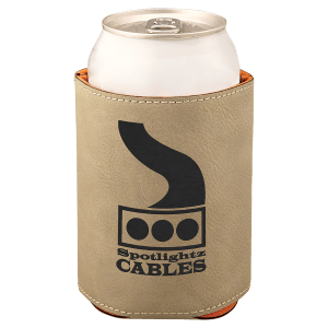 3 3/4" Bamboo Laserable Leatherette Beverage Holder