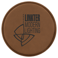 4" Round Bamboo Laserable Leatherette Coaster