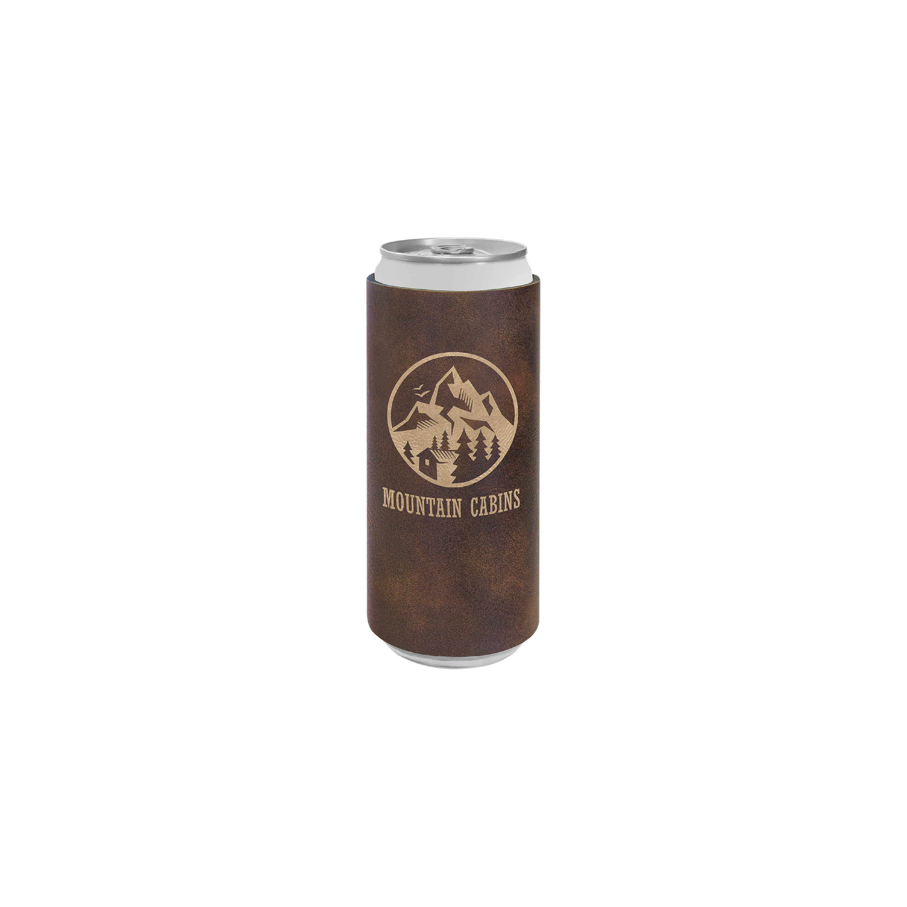 Bamboo Laserable Leatherette Slim Beverage Holder