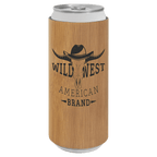 Bamboo Laserable Leatherette Slim Beverage Holder