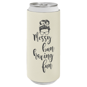 Bamboo Laserable Leatherette Slim Beverage Holder