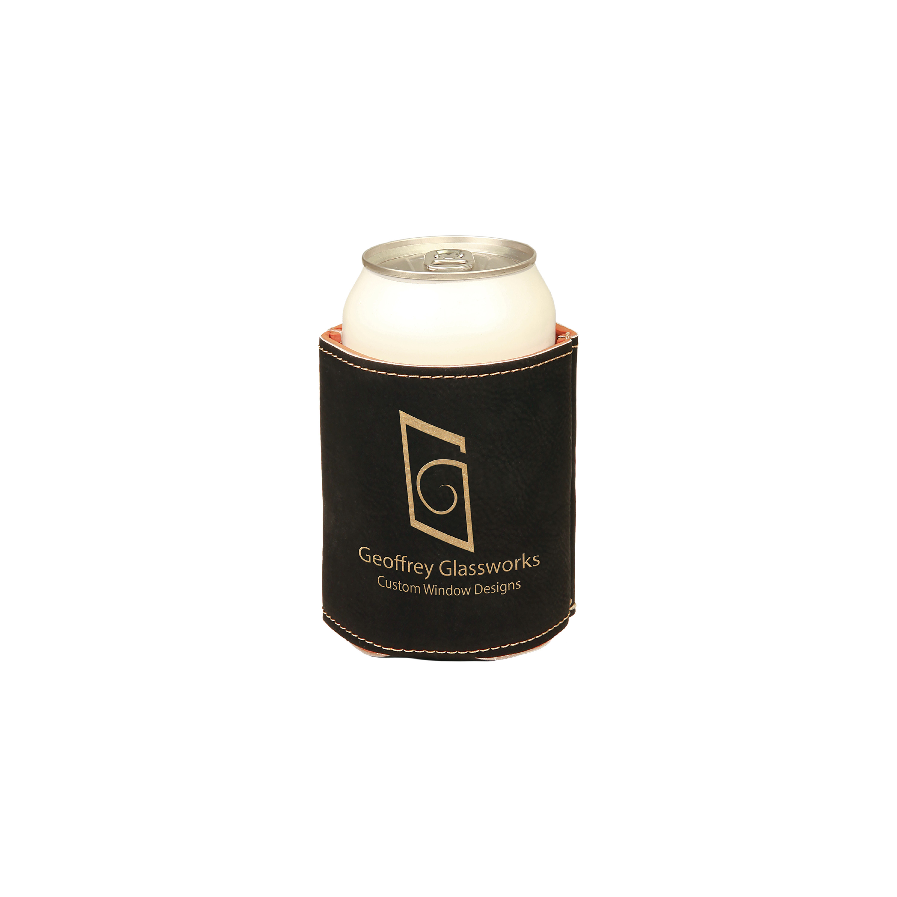 3 3/4" Bamboo Laserable Leatherette Beverage Holder