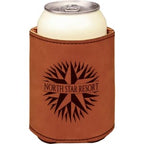 3 3/4" Bamboo Laserable Leatherette Beverage Holder