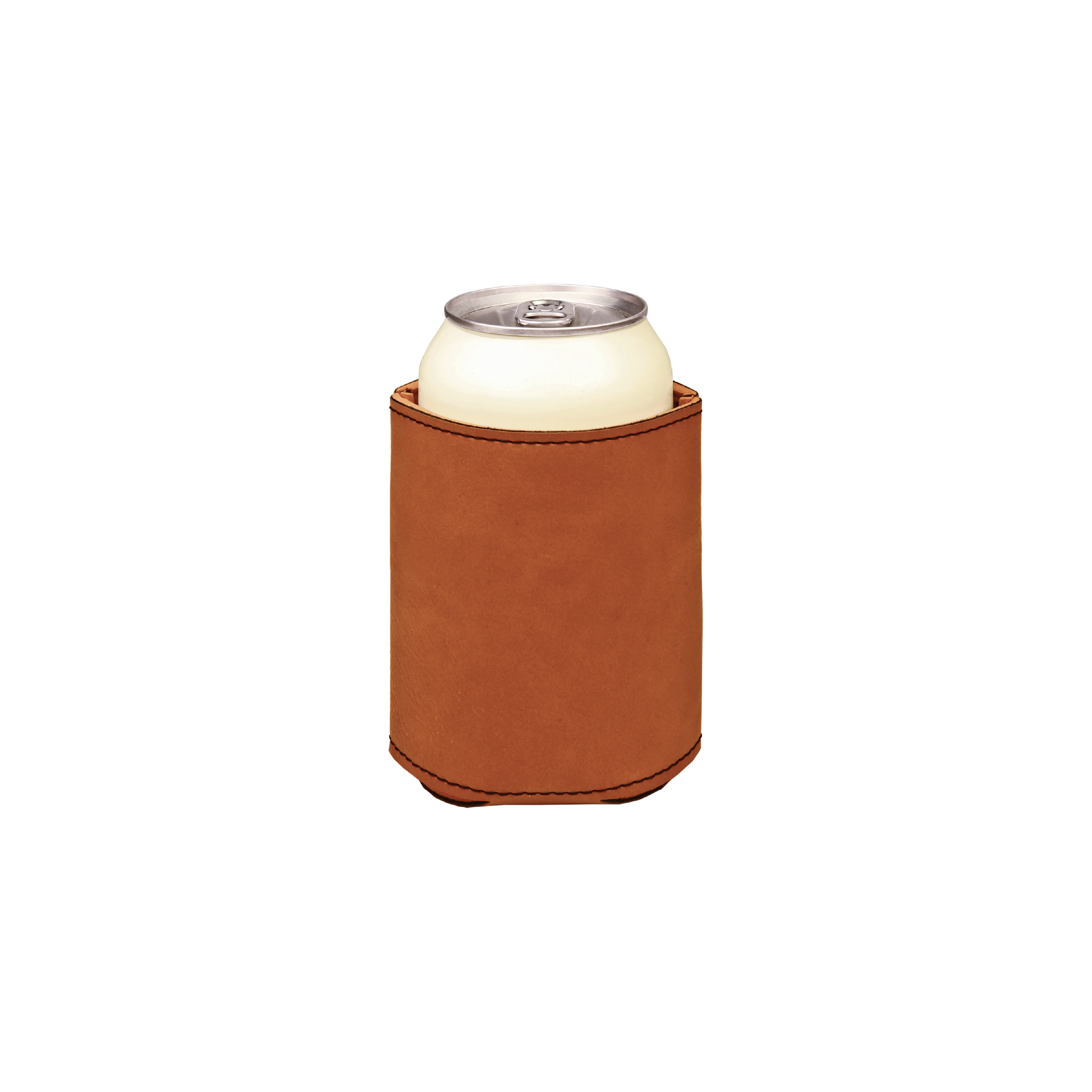 3 3/4" Bamboo Laserable Leatherette Beverage Holder