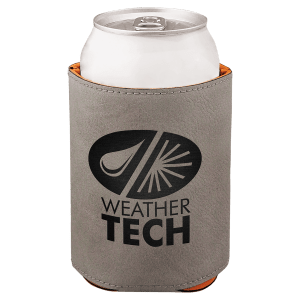 3 3/4" Bamboo Laserable Leatherette Beverage Holder