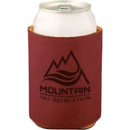 3 3/4" Bamboo Laserable Leatherette Beverage Holder