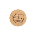 4" Round Cork Coaster with Stitching
