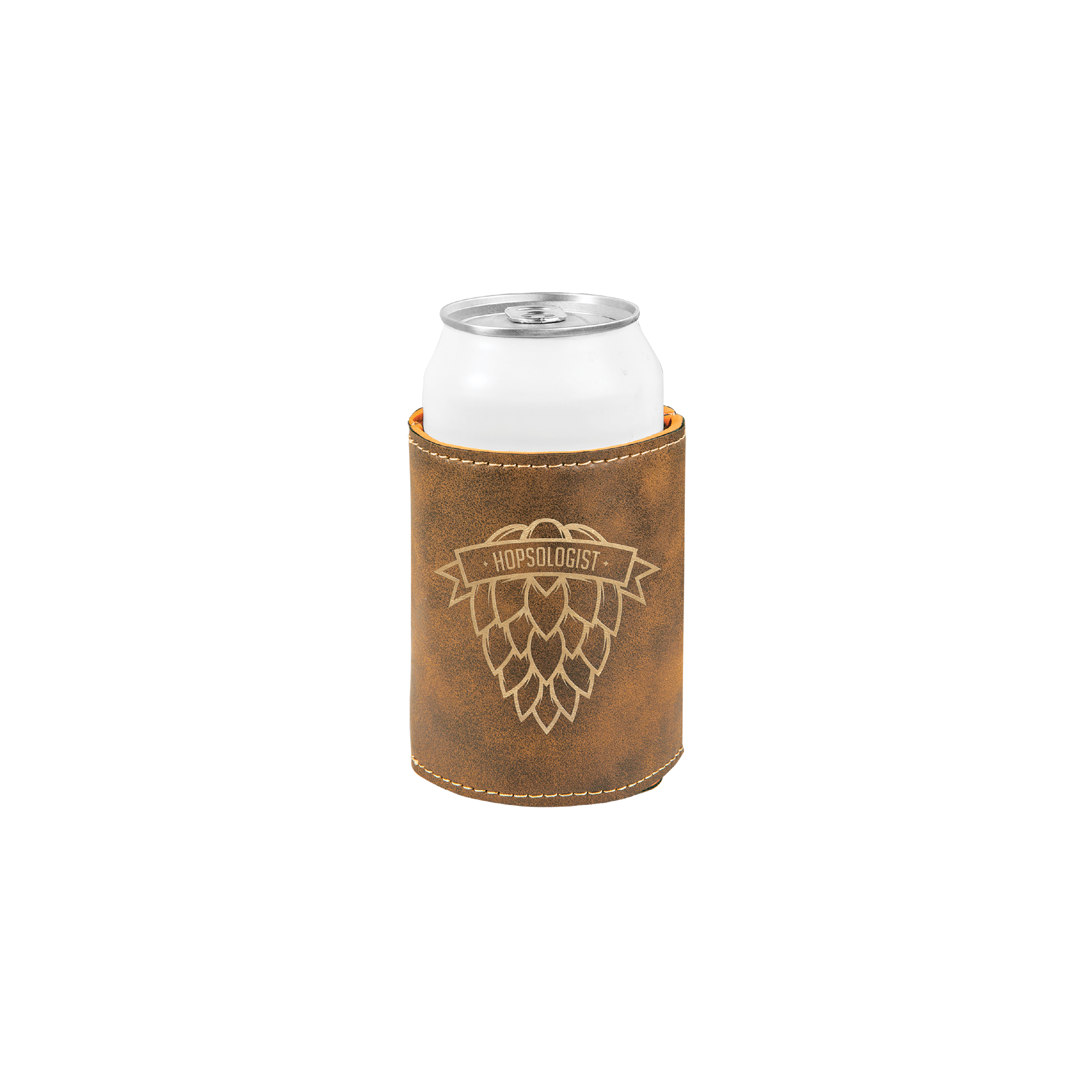 3 3/4" Bamboo Laserable Leatherette Beverage Holder