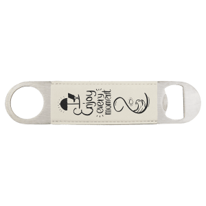 1 1/2" x 7" Bamboo Laserable Leatherette Bottle Opener