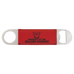 1 1/2" x 7" Bamboo Laserable Leatherette Bottle Opener