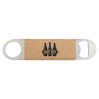 1 1/2" x 7" Bamboo Laserable Leatherette Bottle Opener