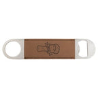 1 1/2" x 7" Bamboo Laserable Leatherette Bottle Opener
