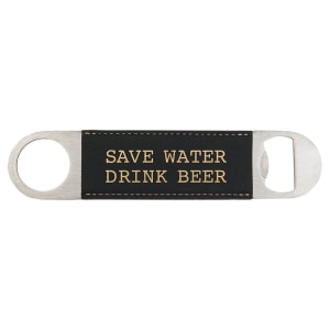 1 1/2" x 7" Bamboo Laserable Leatherette Bottle Opener
