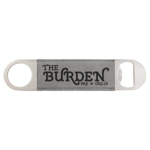 1 1/2" x 7" Bamboo Laserable Leatherette Bottle Opener