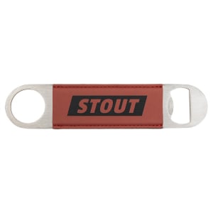 1 1/2" x 7" Bamboo Laserable Leatherette Bottle Opener