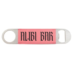 1 1/2" x 7" Bamboo Laserable Leatherette Bottle Opener